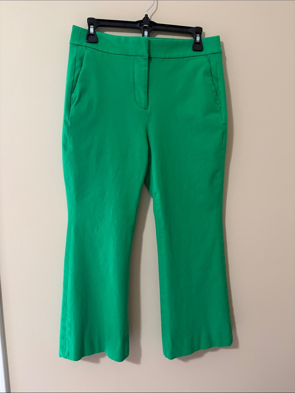 J. Crew Kelsey Cropped Pants Flat Front in Bright Green